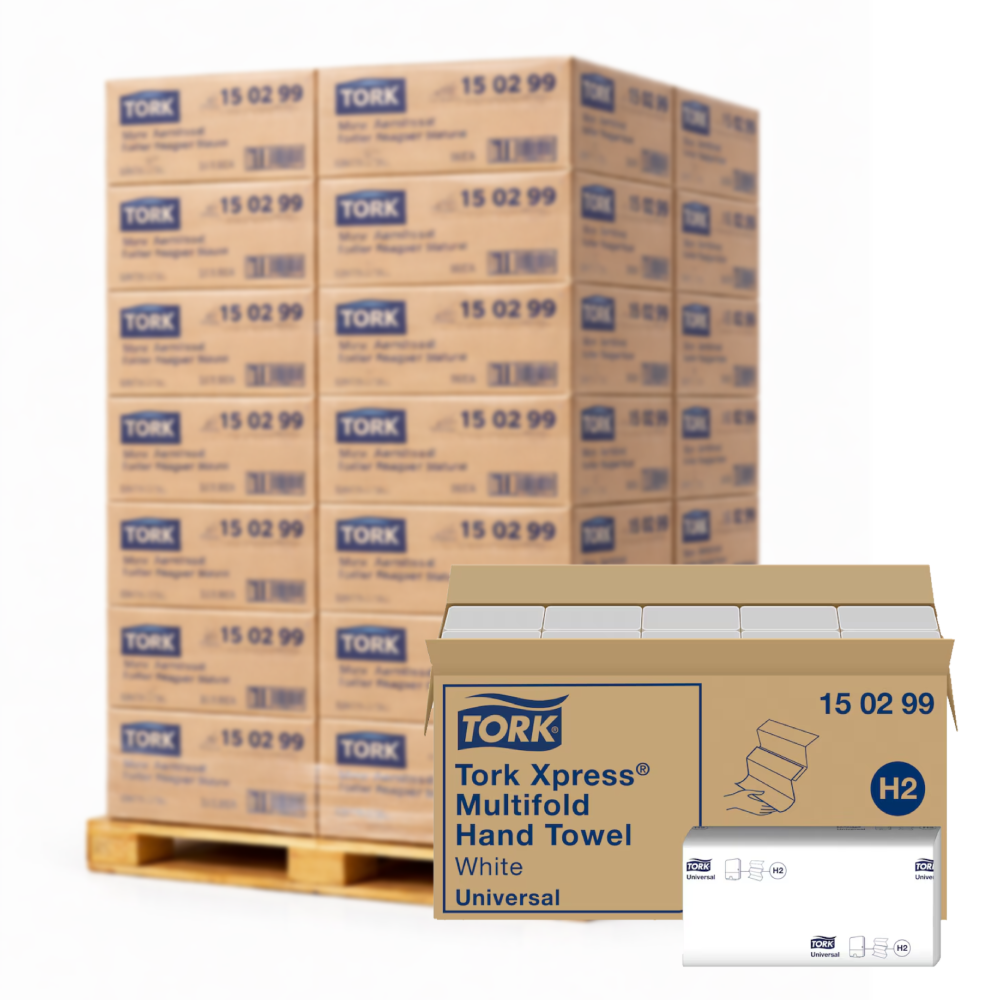 Tork 150299 Papierhandtücher H2 2-lagig – Z-Falz Multifold weiss (4740 Blatt)