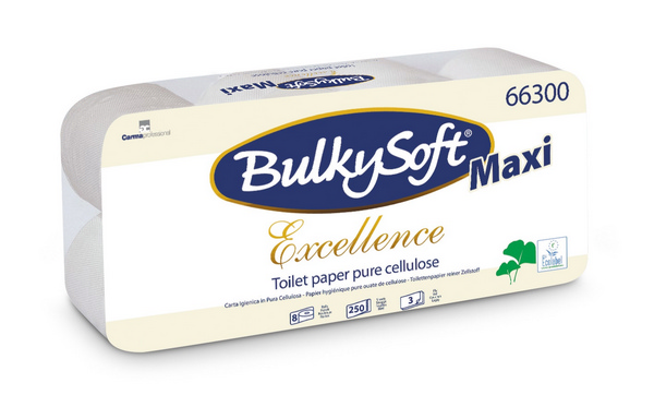 BULKY SOFT EXCELLENCE WEISS  Toiletten-Papier Pack à 72 Rollen à 250 Blatt / 3-lagig, 95x132 mm