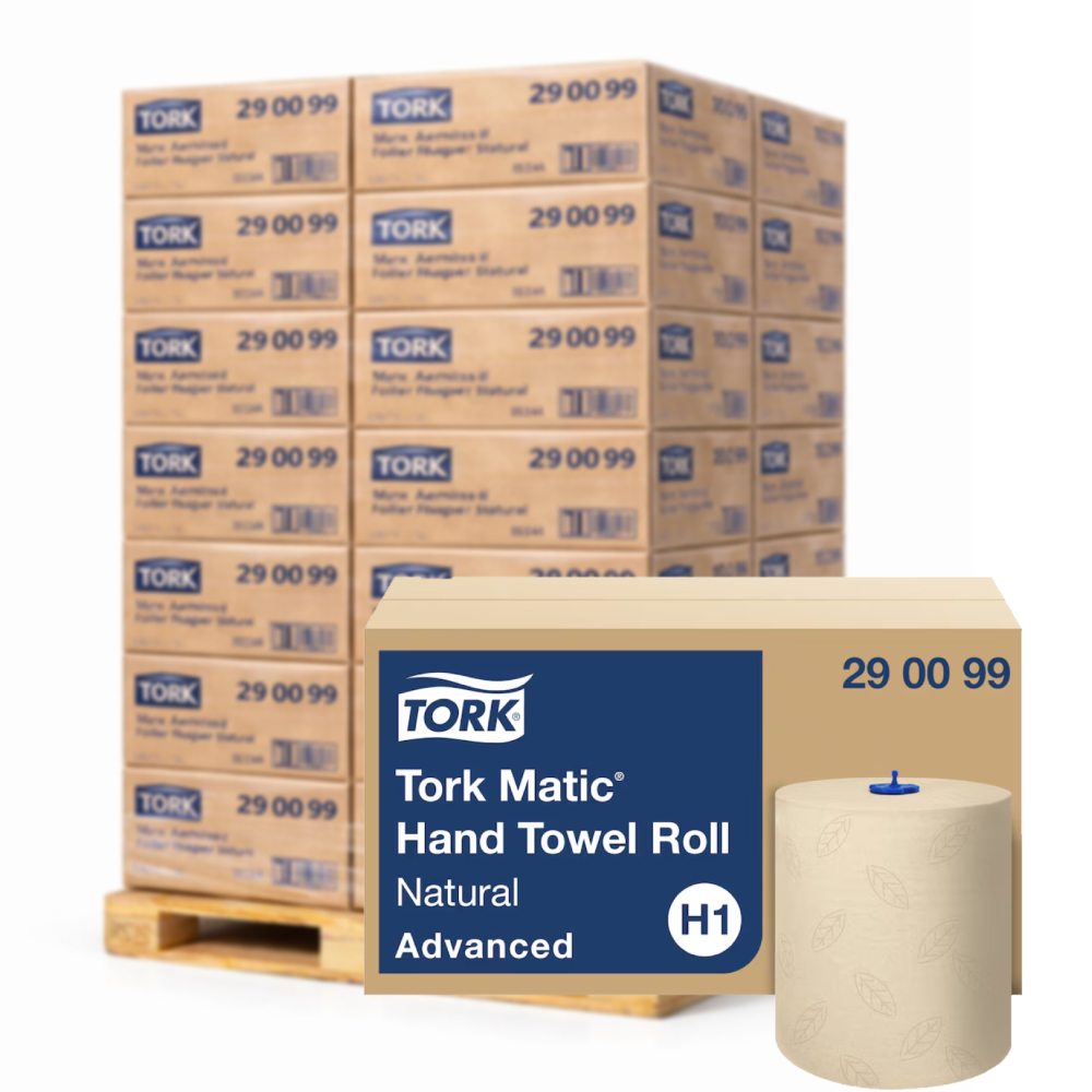 Tork 290099 Papierhandtuchrolle H1 2-lagig natur – Matic Advanced (3672 Blatt)
